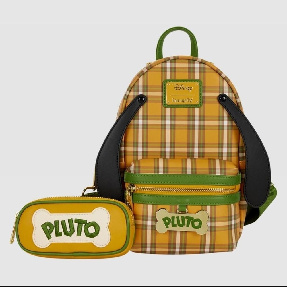loungefly Pluto 95th Anniversary Plaid Sling Crossbody Bag with Coin Bag